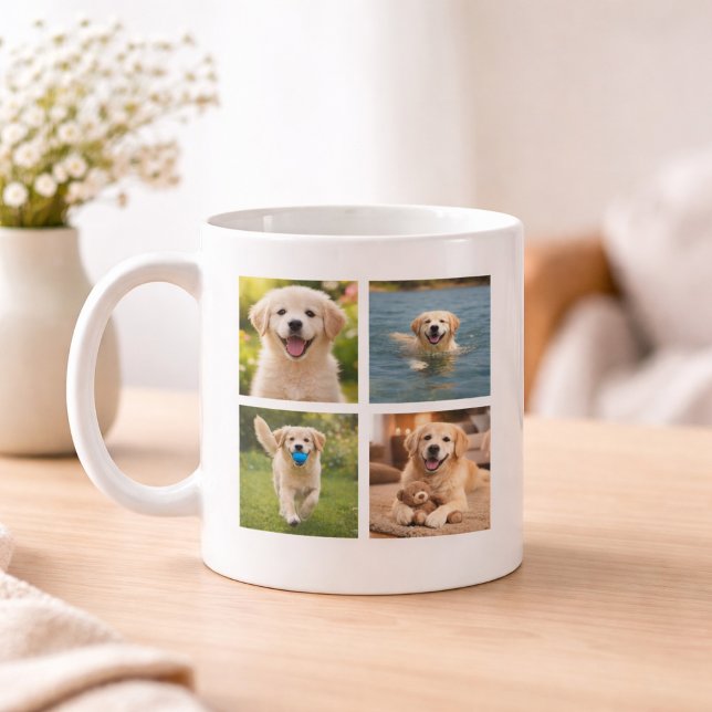 Pet Lover Gift Photo Collage Coffee Mug (Creator Uploaded)