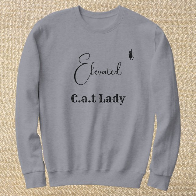 Pet Lover Grey And Black Script Cat Mom Customized Sweatshirt (Creator Uploaded)