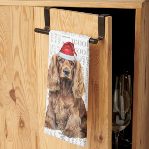 Pet Lover Holiday Cocker Spaniel Dog Christmas Kitchen Towel