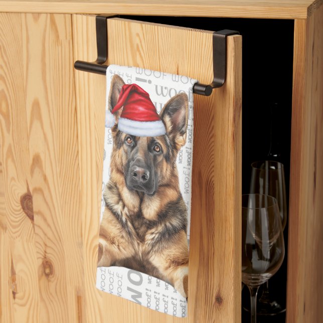Pet Lover Holiday German Shepherd Dog Christmas Kitchen Towel (Thirds Fold)