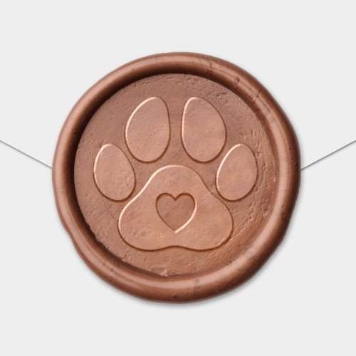 Pet Lover Paw Print with Heart Wax Seal Sticker