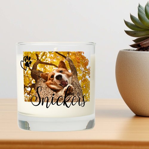 Pet Lover Photo Gift Dog Cat Personalized Scented Candle