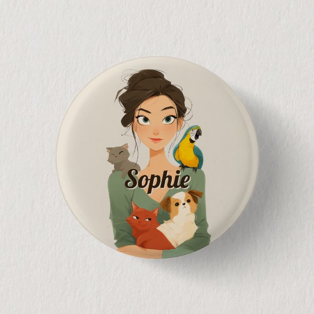 Pet Lover’s Cozy Portrait Button (Front)