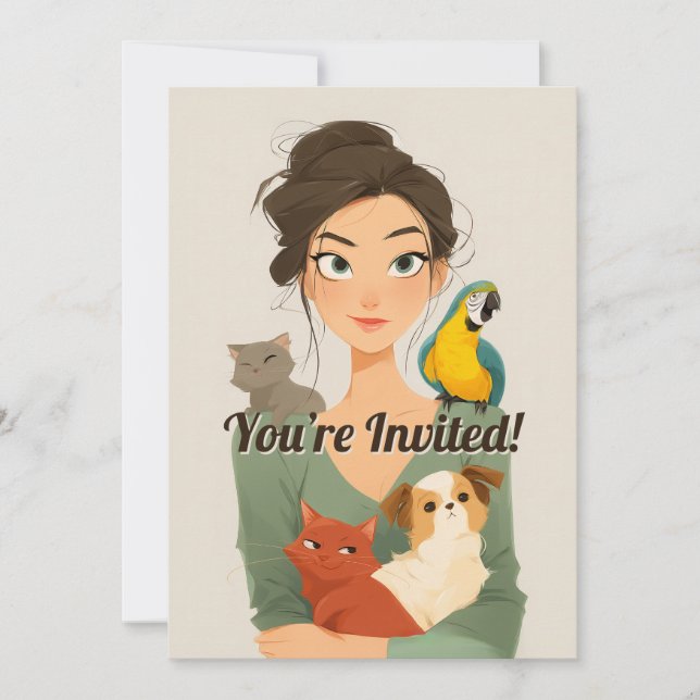 Pet Lover’s Cozy Portrait Invitation (Front)