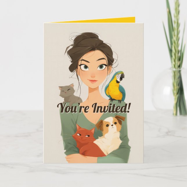 Pet Lover’s Cozy Portrait Invitation (Front)