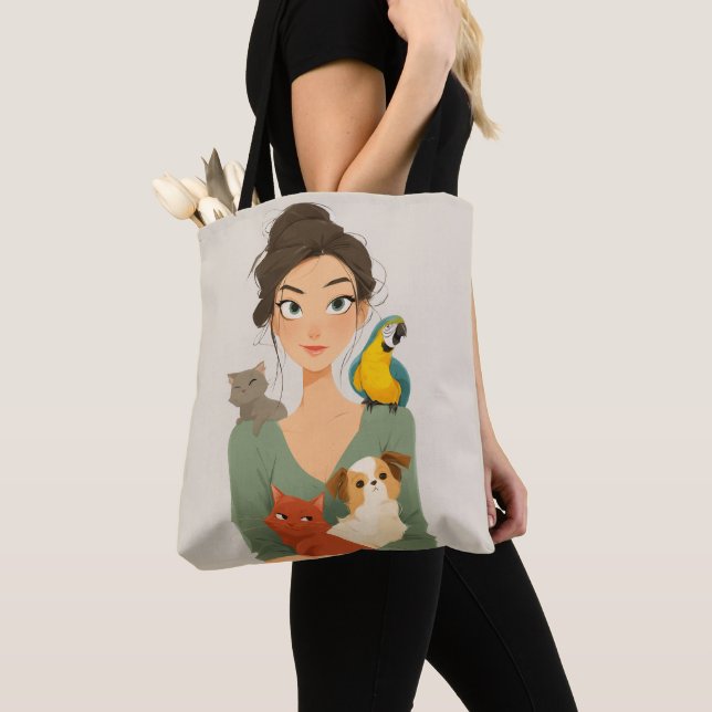 Pet Lover’s Cozy Portrait Tote Bag (Close Up)