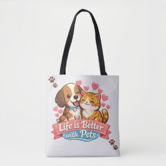 Pet Lover Tote Bag – Dog Mom, Cat Dad, Animal Love