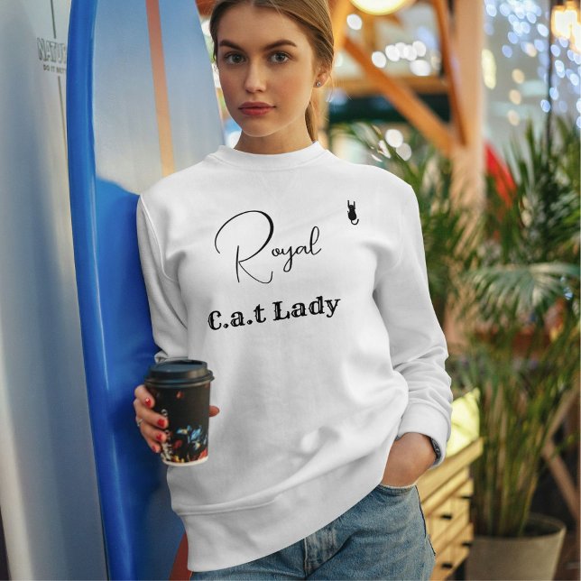 Pet Lover White And Black Script Cat Mom Customize Sweatshirt (Creator Uploaded)