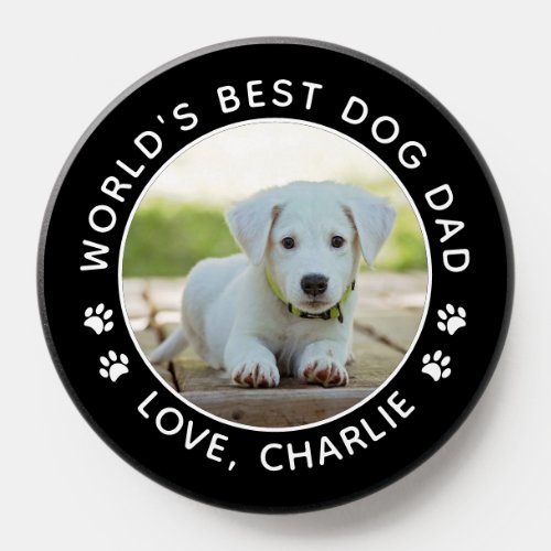 Pet Lovers Best Dog Dad Personalized Photo PopSocket