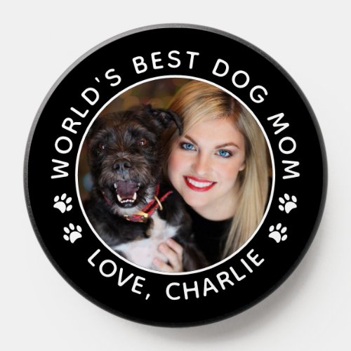 Pet Lovers Best Dog Mom Personalized Photo PopSocket