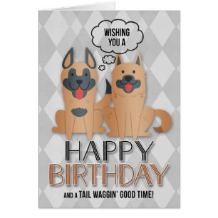 Pet Lover's Birthday Cute Cartoon Dogs Cards
