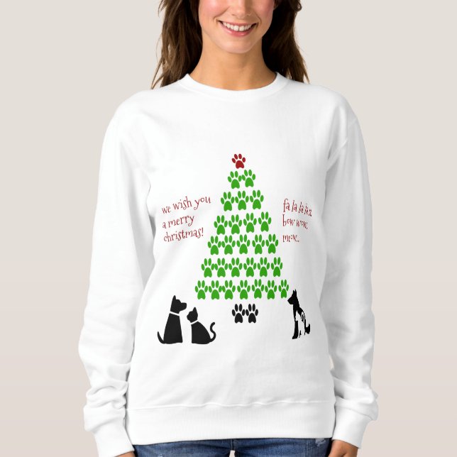 Pet Lover's Christmas Tree Sweatshirt (Front)