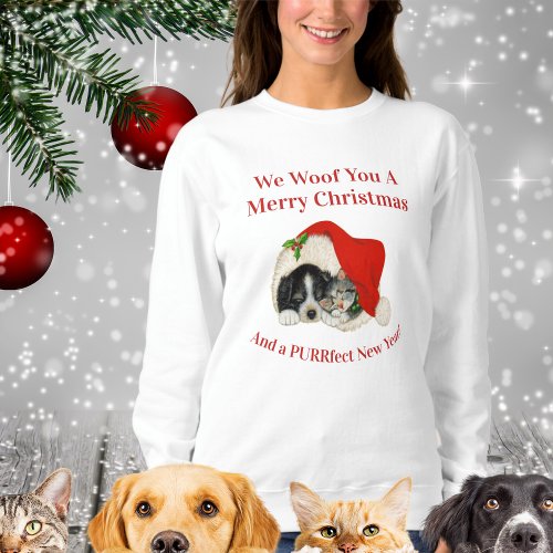 Pet Lovers Dogs Cats Christmas Fun Sweatshirt