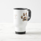 Pet Lovers Gold Paw Print Name Photo Collage Travel Mug (Front Right)