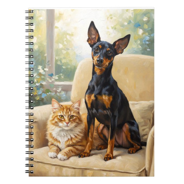 Pet Lovers Notebook - Dog Cat Oil Painting Journal (Front)