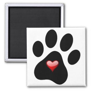 Pet Lovers Paw Print Magnet Adopt A Pet by Sturgils at Zazzle