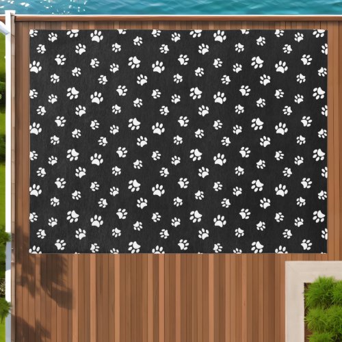 Pet Lovers White Paw Prints Pattern Outdoor Rug