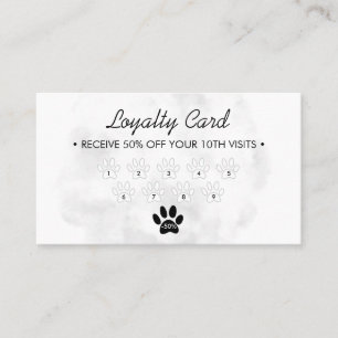 pet loyalty paw Watercolor dogs simple groomer Business Card