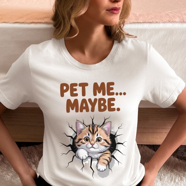 Pet Me Maybe Funny Cat  Tri-Blend Shirt (Creator Uploaded)