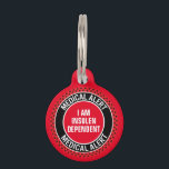 Pet Medical Alert Custom Concern First Responder Pet ID Tag<br><div class="desc">Customizable with your pets medical concern and human contact info,  this pet medical alert id tag will give you peace of mind in the event of an emergency. Fire and rescue responders will know what your pets medical concern is. This is a must have for any pet owner.</div>