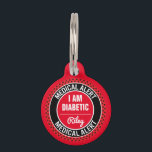 Pet Medical Alert Custom First Responder ID Tag<br><div class="desc">Customizable with your pets name, medical concern and human contact info, this pet medical alert id tag will give you peace of mind in the event of an emergency. Fire and rescue responders will know what your pets medical concern is. This is a must have for any pet owner.</div>