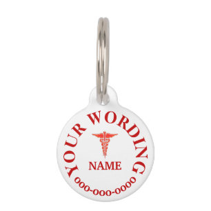 Pet medical condition allergy warning DIY Pet ID Tag