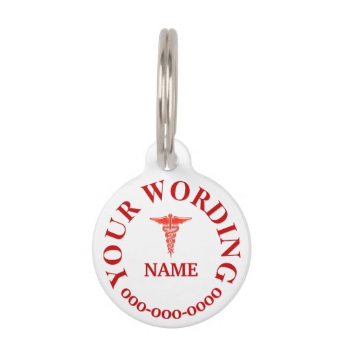 Pet medical condition allergy warning DIY Pet ID Tag