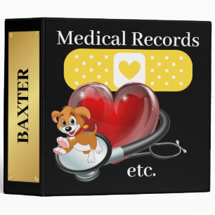 Pet Medical Records Binder - See Back