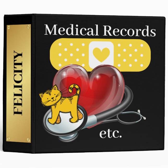 Pet Medical Records Binder - See Back (Front/Spine)