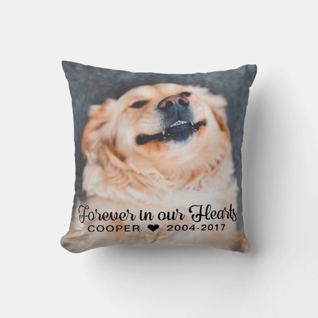 Pet Memorial | 2 Photos | Sympathy Throw Pillow (Front)