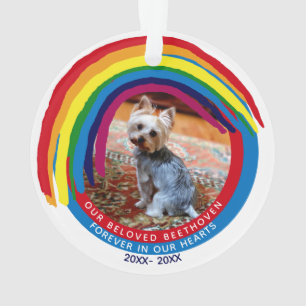 Pet Memorial 2-Sided 2-Photo Rainbow Bridge Ornament