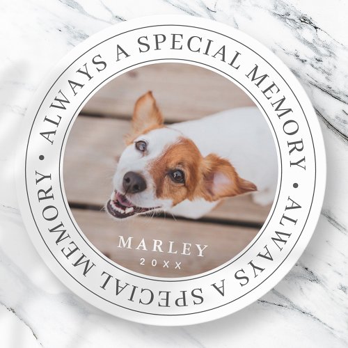 Pet Memorial Always a Special Memory Modern Photo Classic Round Sticker