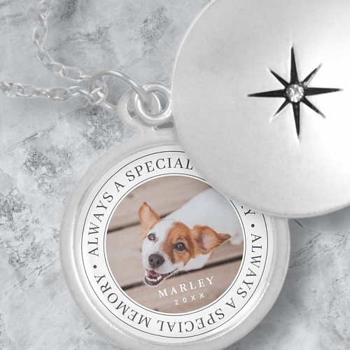 Pet Memorial Always a Special Memory Modern Photo Locket Necklace