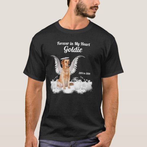 Pet Memorial Angel Dog Golden Retriever T_Shirt