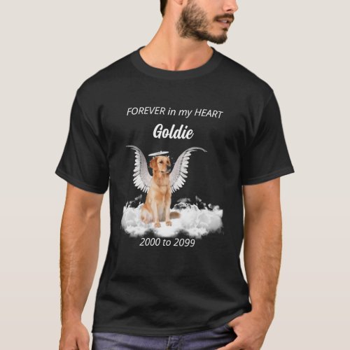 Pet Memorial Angel Dog Golden Retriever T_Shirt