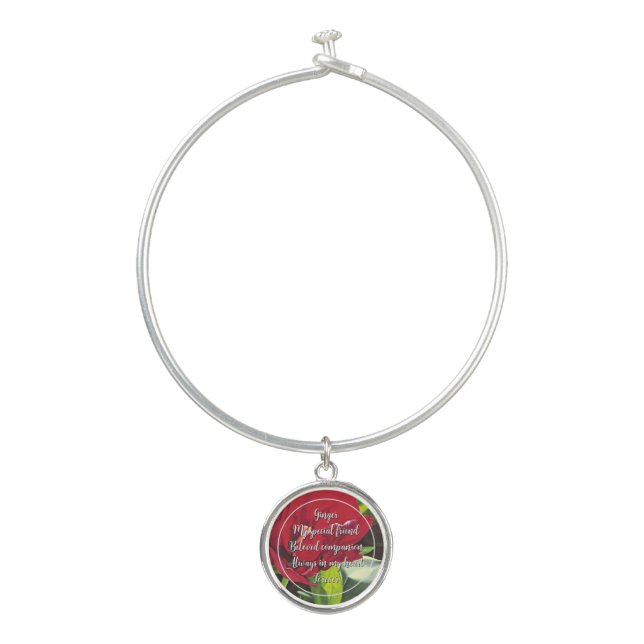 Pet memorial bangle bracelet (Front)