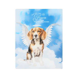 Pet Memorial Beagle Angel Dog's Name Metal Print