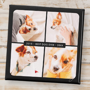 Pet Memorial Best Dog Ever Modern Photo Collage Magnet