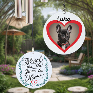 Pet Memorial Blessed Are the Pure In Heart Photo Wind Chime