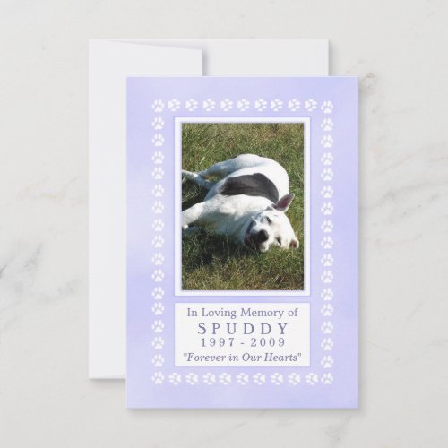 Pet Memorial Card 35x5 _ Heavenly Blue Pawprint