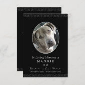 Pet Memorial Card 3.5" x 5" Black Oval Photo Frame (Front/Back)