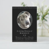 Pet Memorial Card 3.5" x 5" Black Oval Photo Frame (Standing Front)