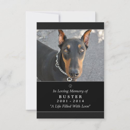 Pet Memorial Card 35 x 5 Black Prayer for Pets