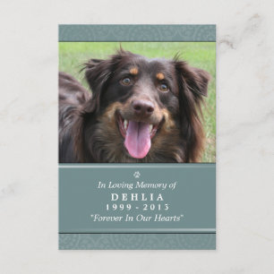 Pet Memorial Card 3.5x5 Teal - Do Not Weep Poem