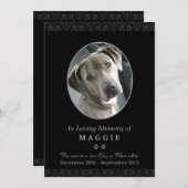 Pet Memorial Card 5"x7" Black Oval Photo Frame (Front/Back)