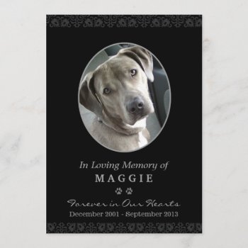 Pet Memorial Card 5"x7" Black Oval Photo Frame by juliea2010 at Zazzle