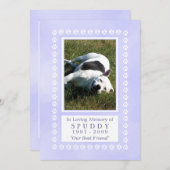 Pet Memorial Card 5x7 - Heavenly Blue Pawprints (Front/Back)
