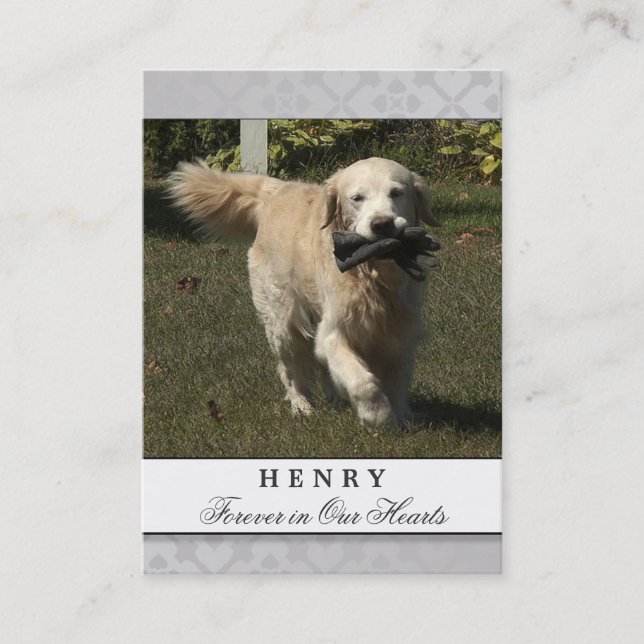 Pet Memorial Card Light Gray Contented Poem (Front)