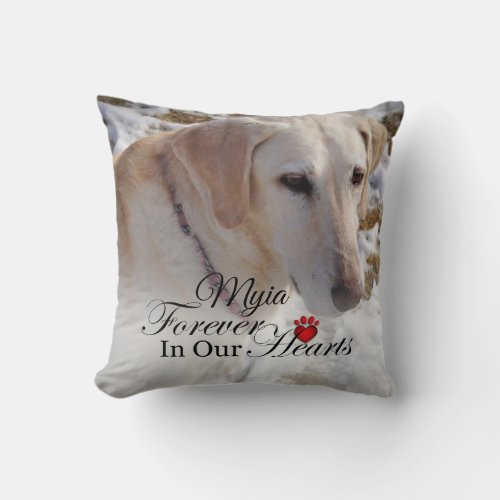 Pet Memorial _ Cat or Dog FOREVER in our HEARTS Throw Pillow