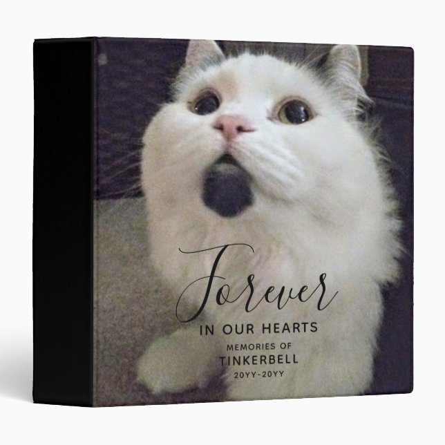 Pet Memorial Cat Photo Personalized 3 Ring Binder (Front/Spine)
